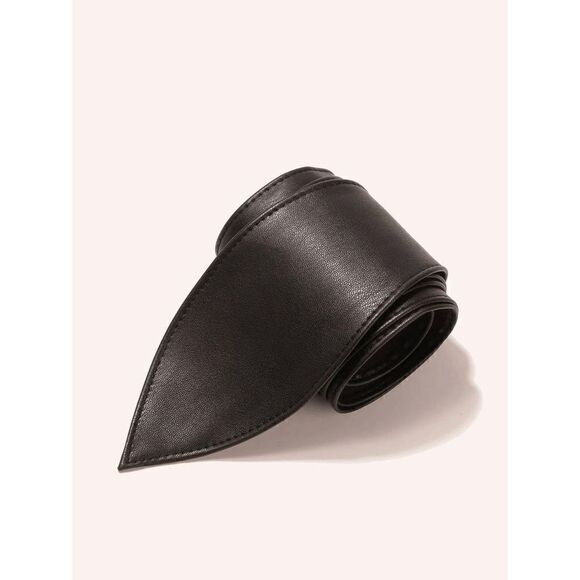 Black Knot Decor Wide Wrap Around Obi Corset Black Belt SIZE L-XL NEW - Picture 6 of 14